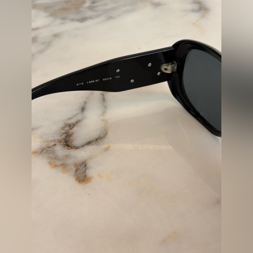 CHANEL 5113 Camellia Black Sunglasses CC Logo Floral Detail Vintage - Picture 10 of 13